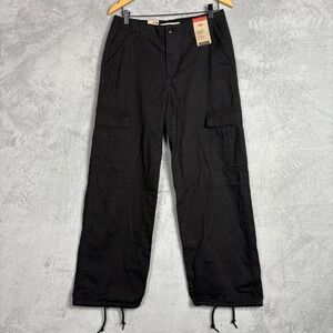 Levis 94 Baggy Cargos‎ 28x30 Black Mid Rise Loose Fit Adjustable Hem Utility